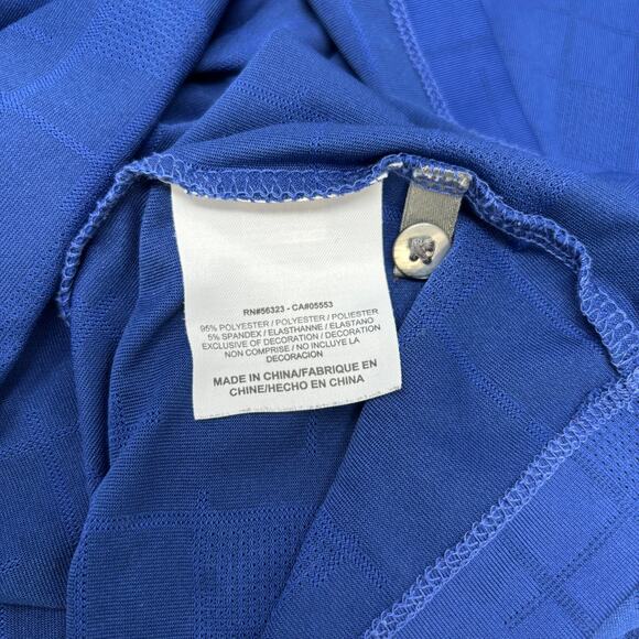 Tiger Woods Collection Nike Dri Fit Medium Blue Short Sleeve Patterned Golf Polo - Picture 3 of 5